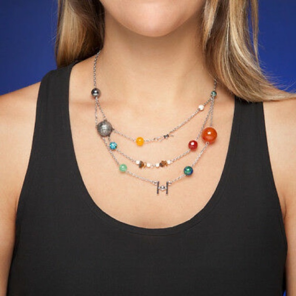 Star Wars Solar Orbit Solar Necklace, Silver Plate - Picture 2 of 8